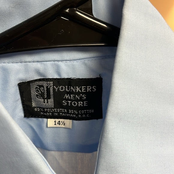 Light Blue Vintage Men's Short Sleeve Shirt - Picture 3 of 5